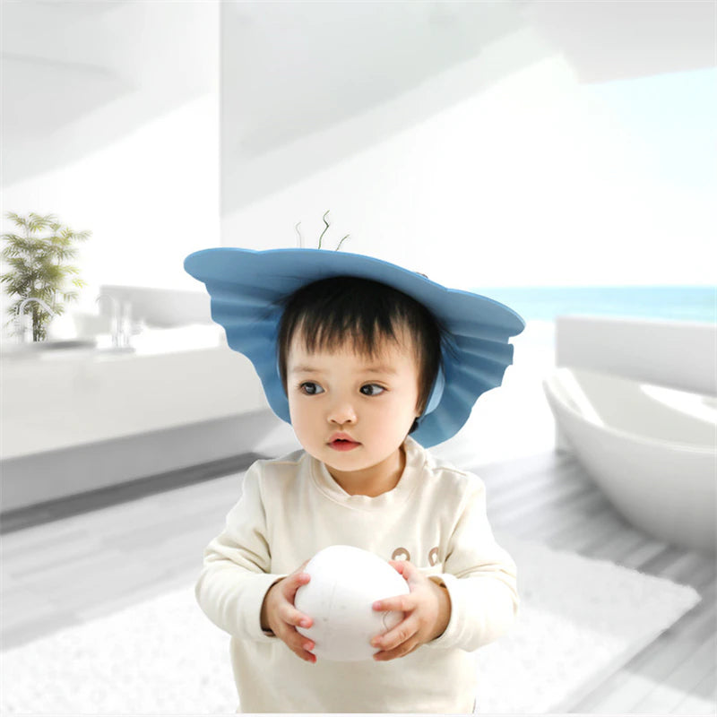 Baby Shower Soft Cap Adjustable Hair Wash Hat for Kids Ear Protection 