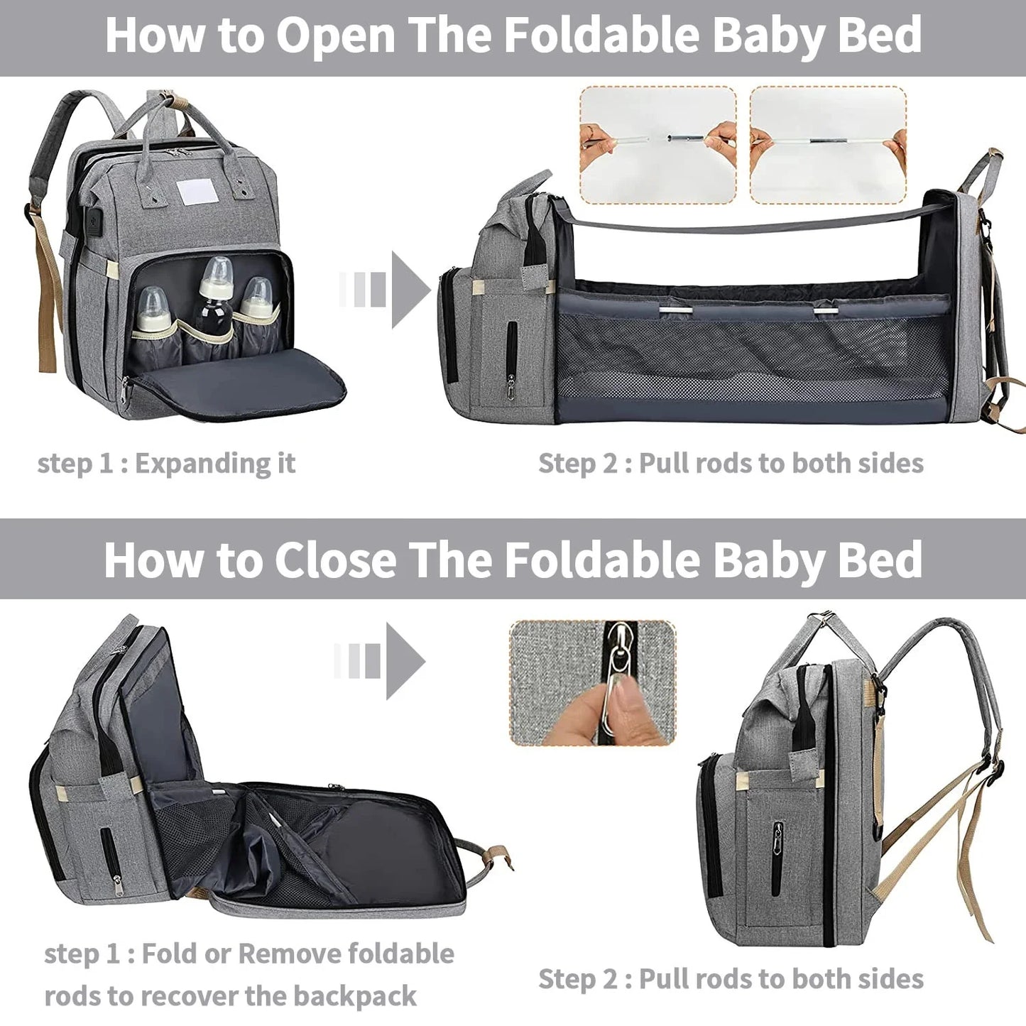 BedBag: The Transforming Diaper Bag for On-The-Go Comfort